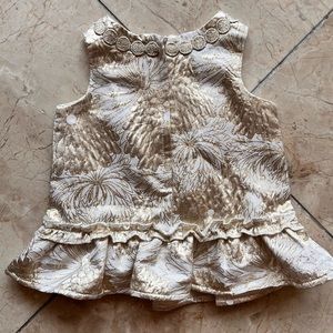 Lilly Pulitzer gold metallic baby dress! Halden dress!